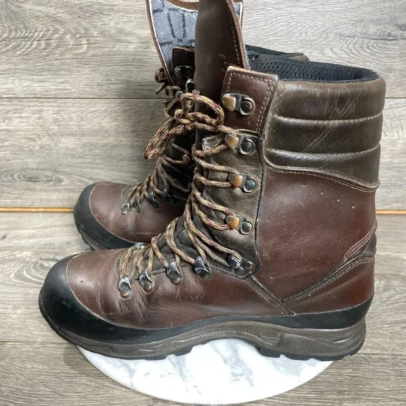 Schnees Boots Mens 8.5 Brown Leather Event Lace Up Heavy Steel Toe Hunting Tough